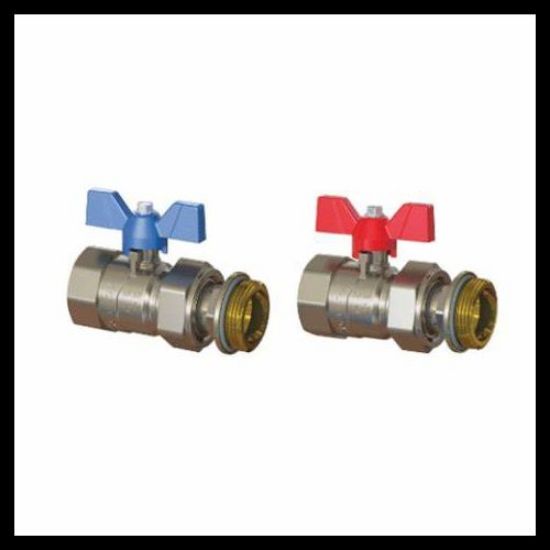 Picture of Emmeti Pair of Progress Valves Male - Revolving Nut with Butterfly Handle 1" FemalexMale Union