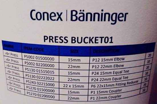 Picture of Conex Water Press Bucket 